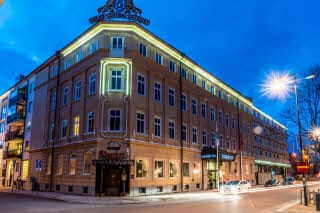 Fasade kveld hotell Scandic CH Gävle