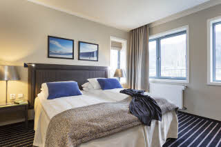 Soverom med dobbeltseng i Presidential Suite, Scandic Sunnfjord