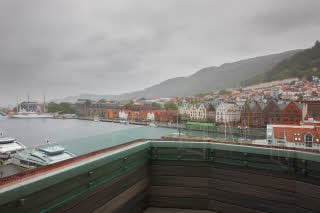 Utsikt fra balkong i Master Suite Scandic Torget Bergen