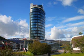 Hotellfasade med omgivelser, Scandic Narvik