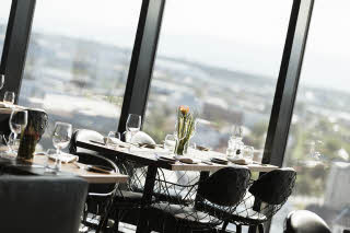 Restaurantbord dekket til middag, Scandic Havet