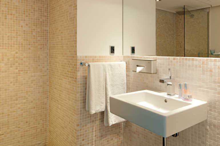 suite bathroom at scandic front in copenhagen denmark