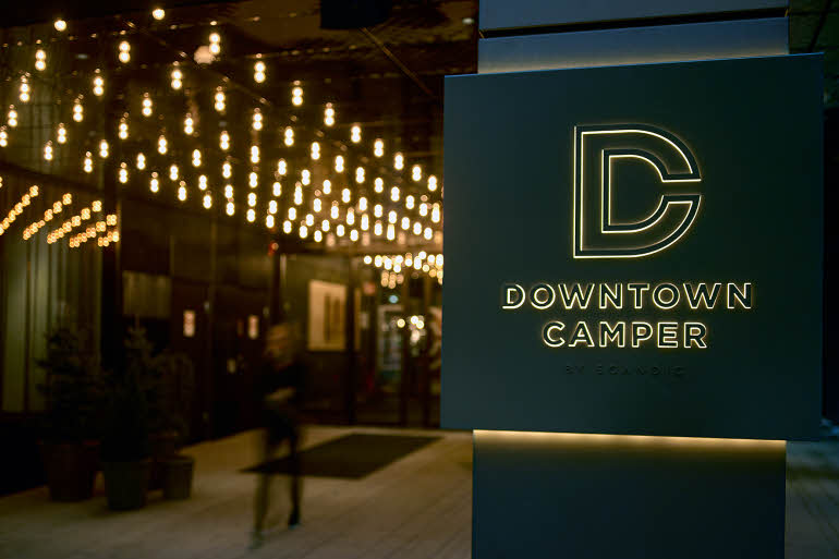 Entrance of Downtown Camper by Scandic in Stockholm