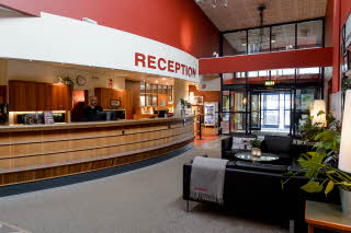 lobby of scandic lugnet in falun sweden