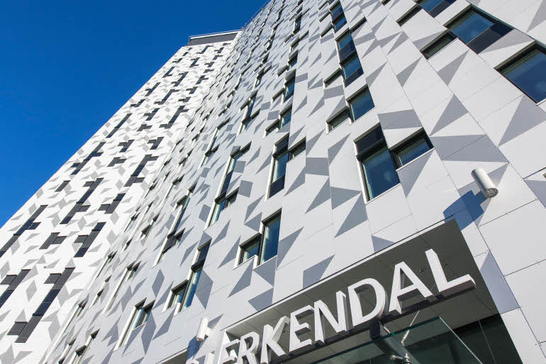 Hotellfasade og hovedinngang, Scandic Lerkendal