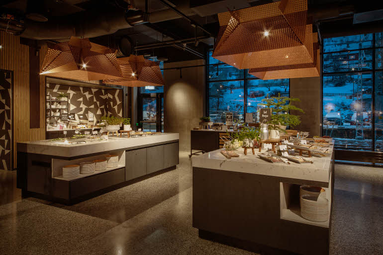 Frokostbuffet i restaurant
