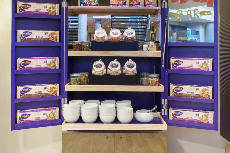 Cereal bar in the breakfast area