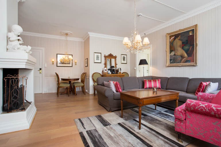 Stuen i Presidential Suite på Scandic Meyergården