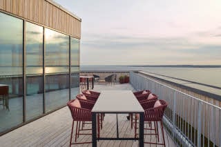 Terrasse på hotell Scandic Oceanhamnen
