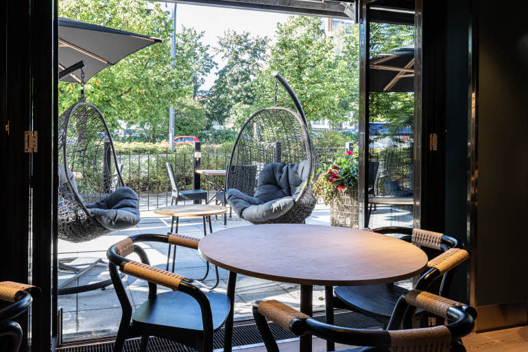 Terrace of roast restaurant at Jyvaskyla Station hotel