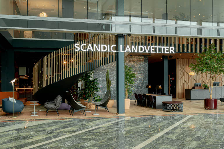 Lobby på Scandic Landvetter i Gøteborg