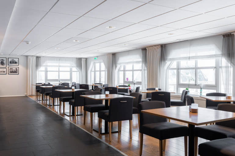 Frokostområde på Scandic Bryggen i Honningsvag norway