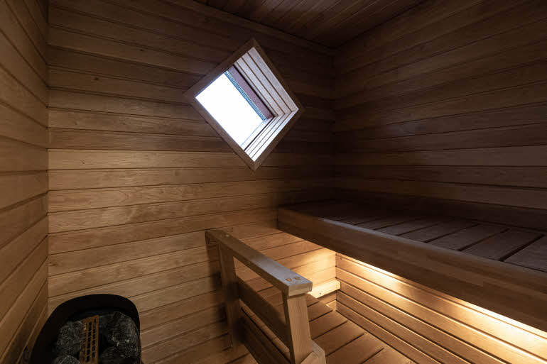 private sauna in room superior plus at scandic jyvaskyla station in finland