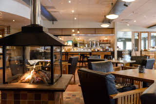 Restaurant fireplace Scandic Lugnet Falun Sweden