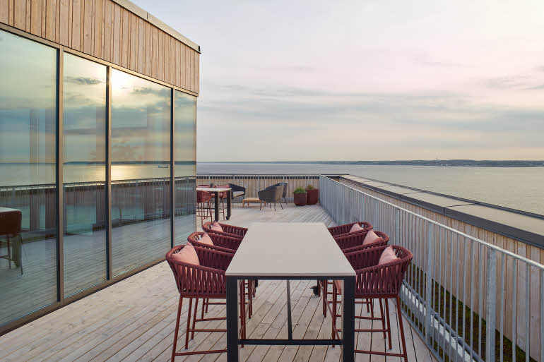 Terrasse på hotell Scandic Oceanhamnen