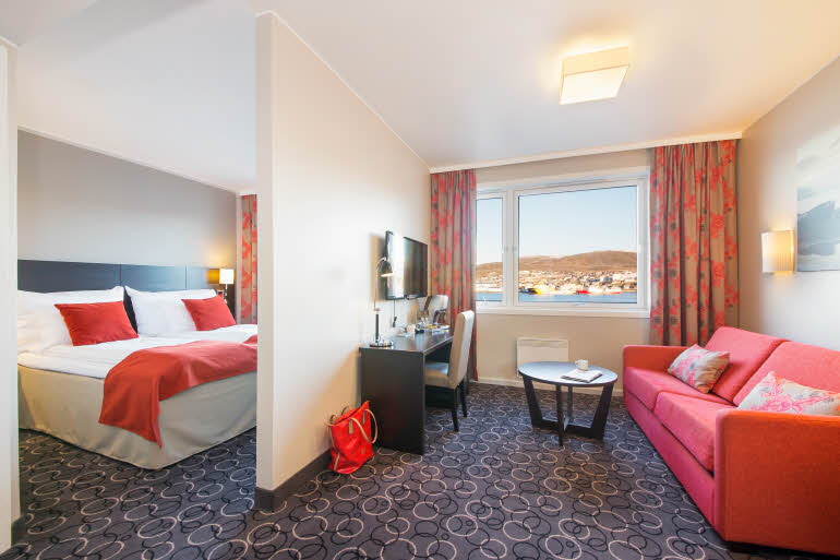 Superior Extra-rom med dobbeltseng og salong, Scandic Hammerfest