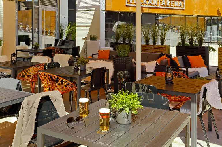 Restaurantbord på terrassen, Scandic Vulkan