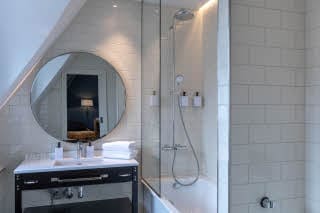 bathroom in junior suite at scandic grand central helsinki