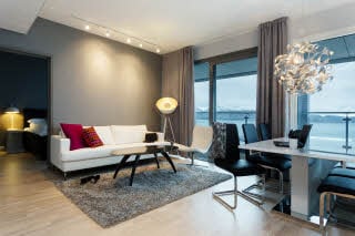 Stue i Presidential Suite, Scandic Syv Søstre