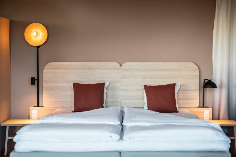 beds in junior suite at scandic sydhavnen in copenhagen