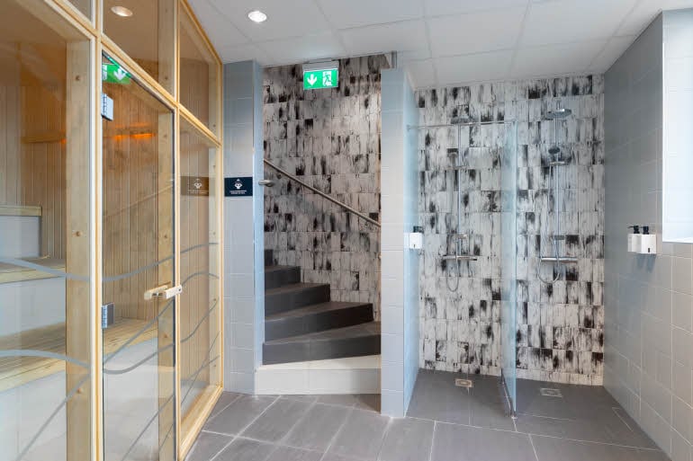 Badstue og dusjer på Scandic Europa