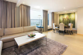 Stue og spisestue i Presidential Suite, Scandic Nidelven