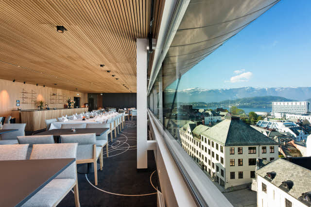 Utsikt fra møterom på Scandic Parken i Ålesund