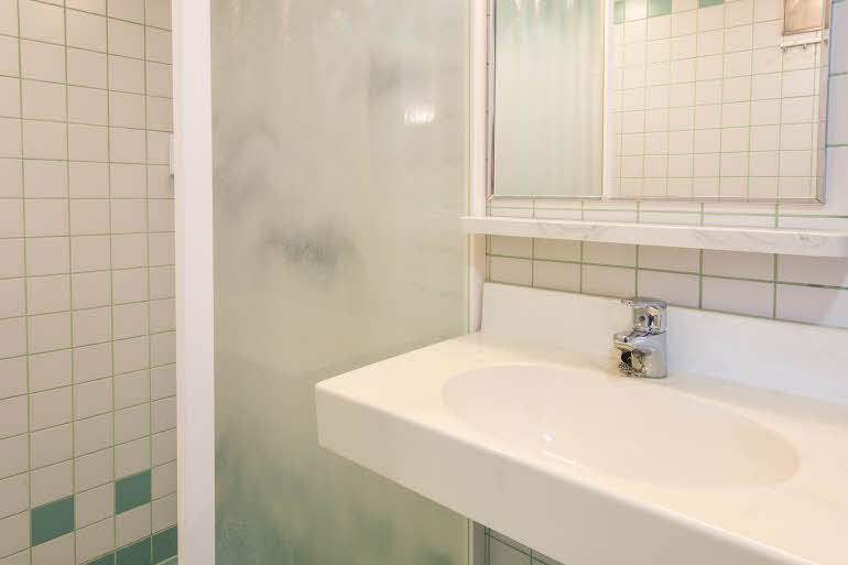 bathroom in standard room at scandic waskia in vaasa