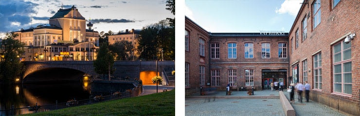 Tampere teater og Vapriikki museumssenter. Bilderettigheter: Visit Tampere/Atacan Ergin og Olli-Pekka Latvala